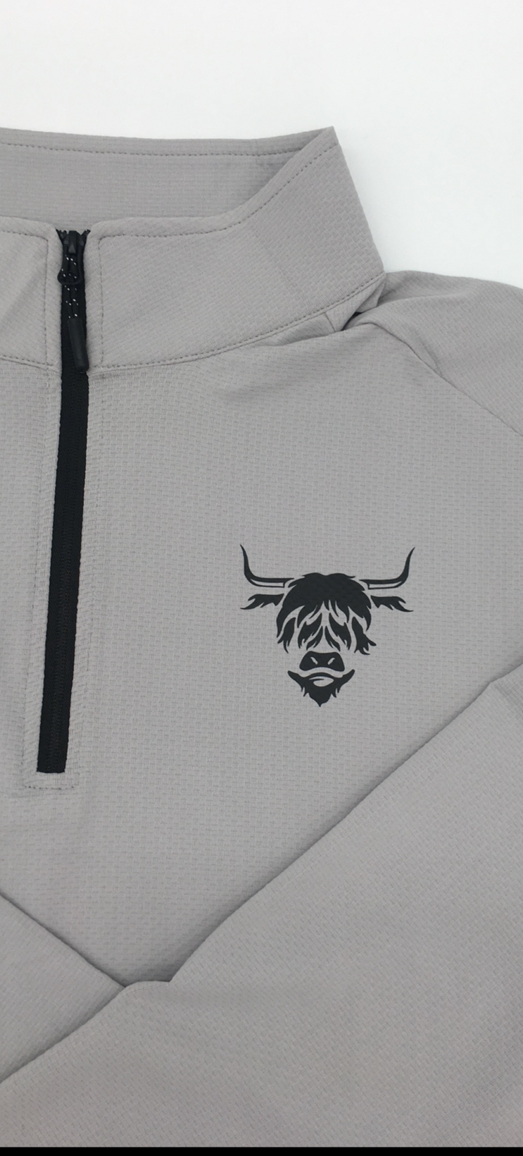 1/4 Zip Dry-Fit Running Top- Light Grey