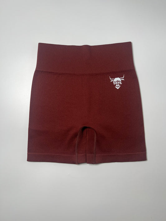 Seamless Ribbed Shorts - Brown
