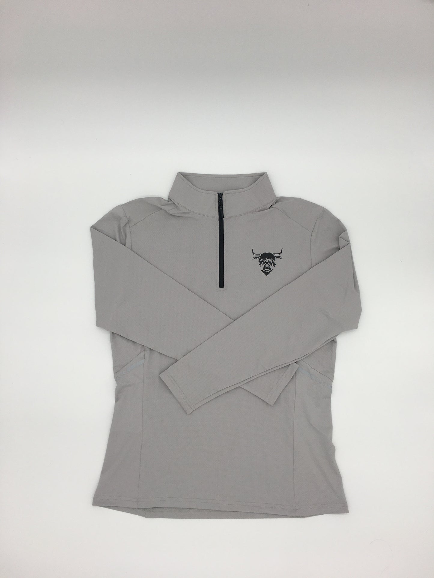 1/4 Zip Dry-Fit Running Top- Light Grey