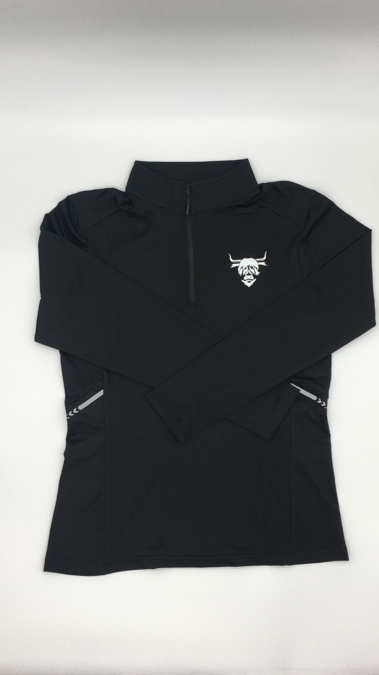 1/4 Zip Dry-Fit Running Top - Black