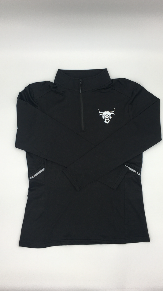 1/4 Zip Dry-Fit Running Top - Black