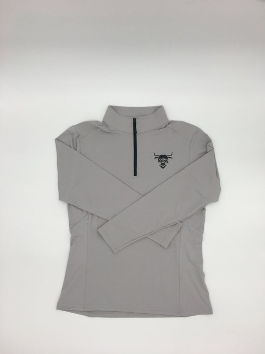 1/4 Zip Dry-Fit Running Top- Light Grey