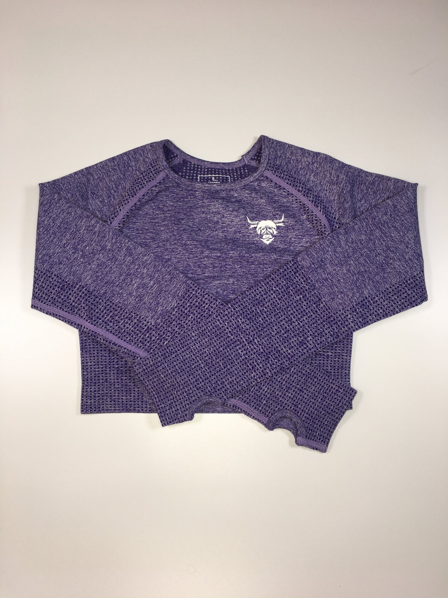 Seamless Long-Sleeved Crop Top - Purple